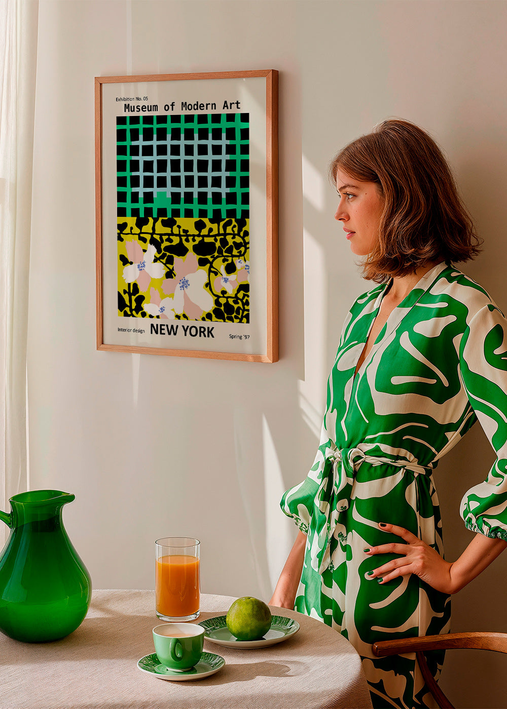 Byplakat: New York typografisk med blomstermotiver – Product1