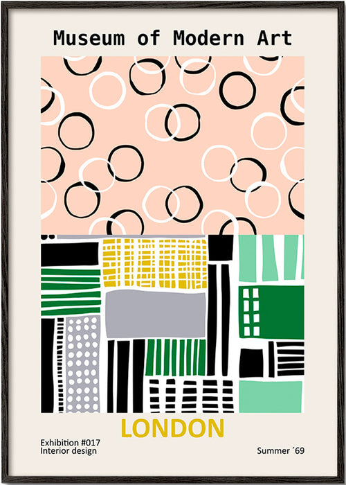 Rejseplakat med typografisk London-motiv – Black Frame