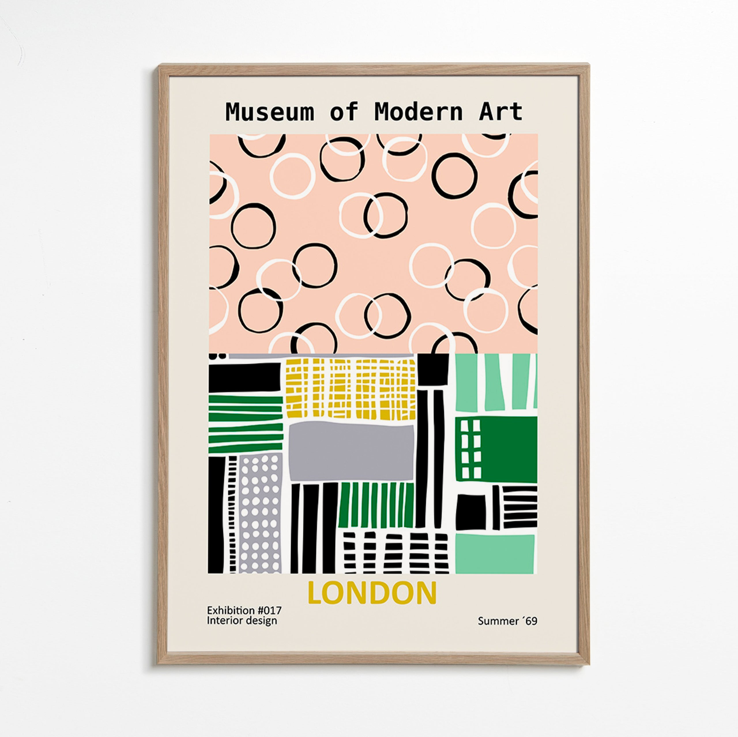 Rejseplakat med typografisk London-motiv – Oak Frame