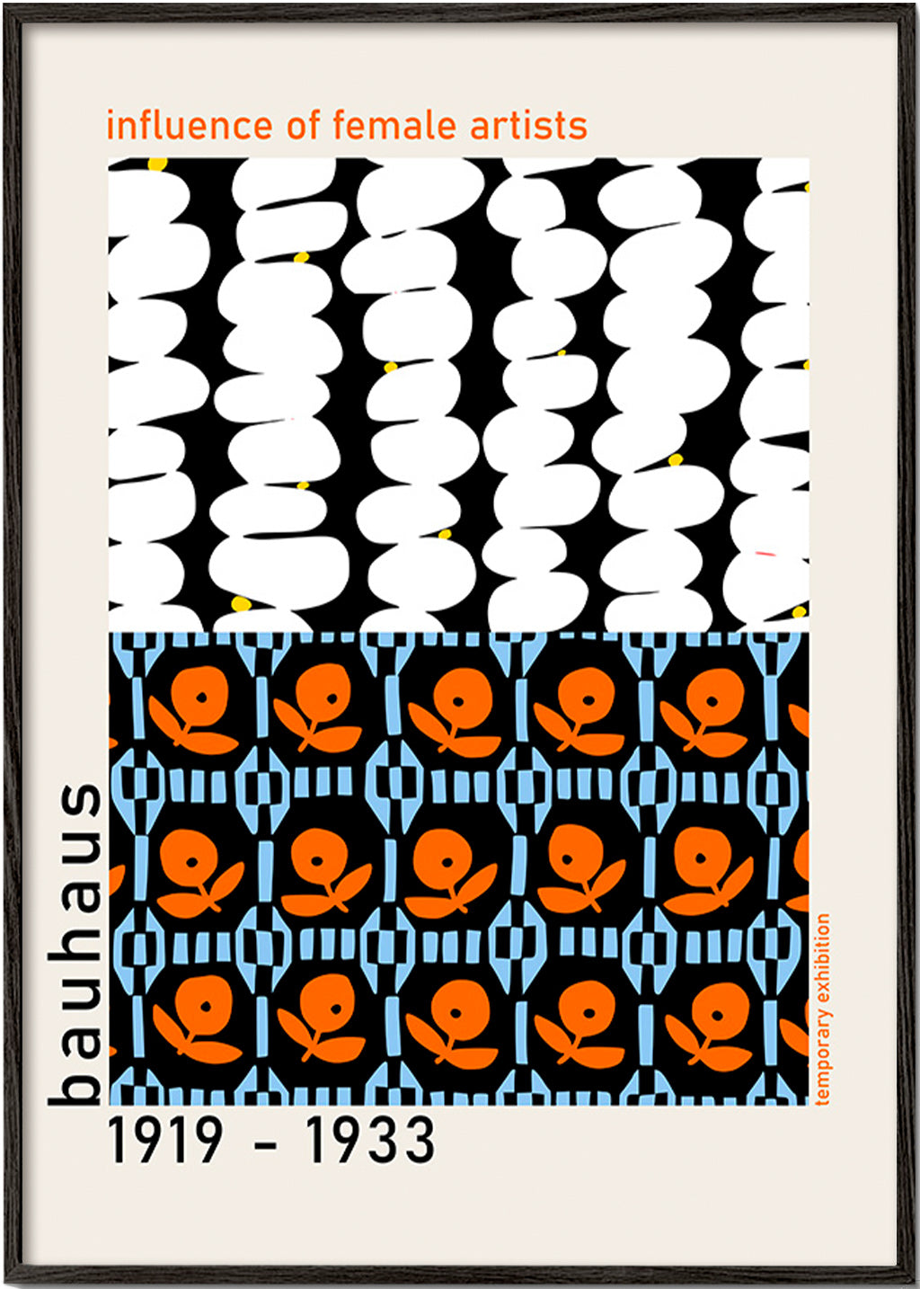 Bauhaus vintage plakat med geometriske motiver – Black Frame