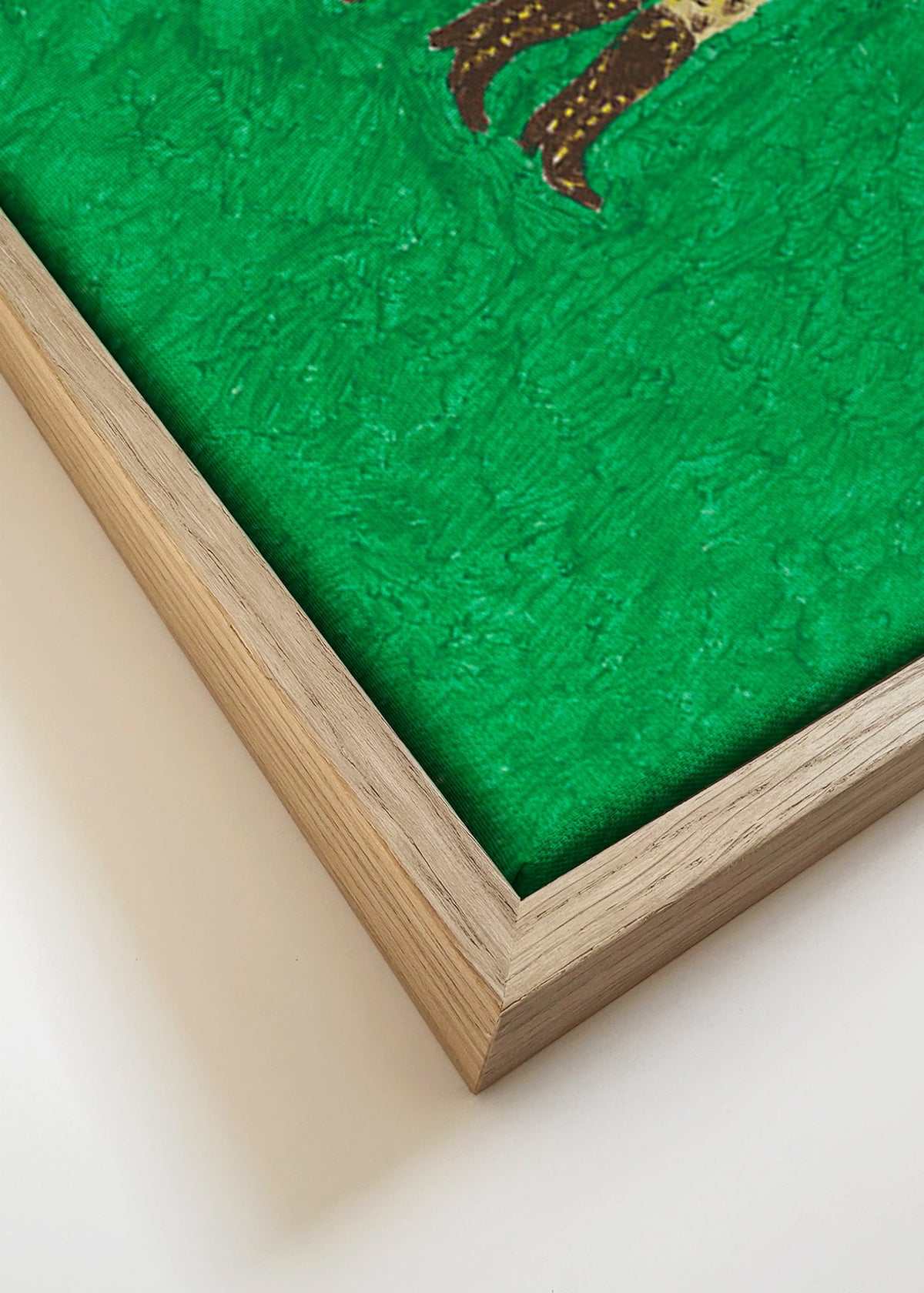 Løbende gepard på grøn baggrund – Canvas detail