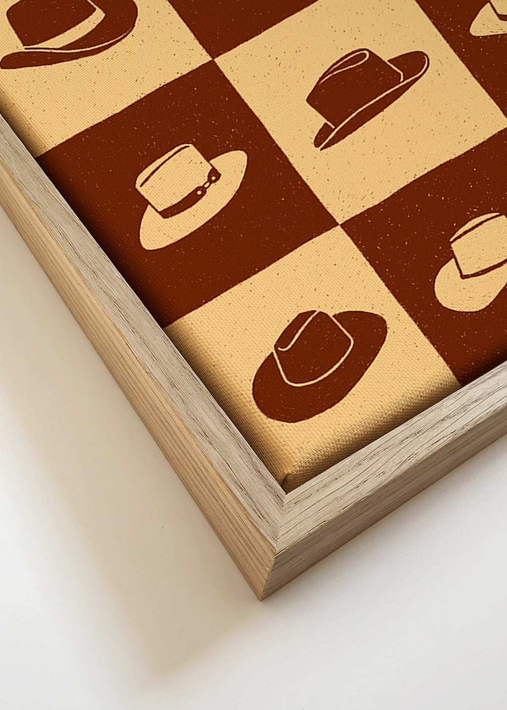 Illustration af cowboyhatte på skakbræt – Canvas detail