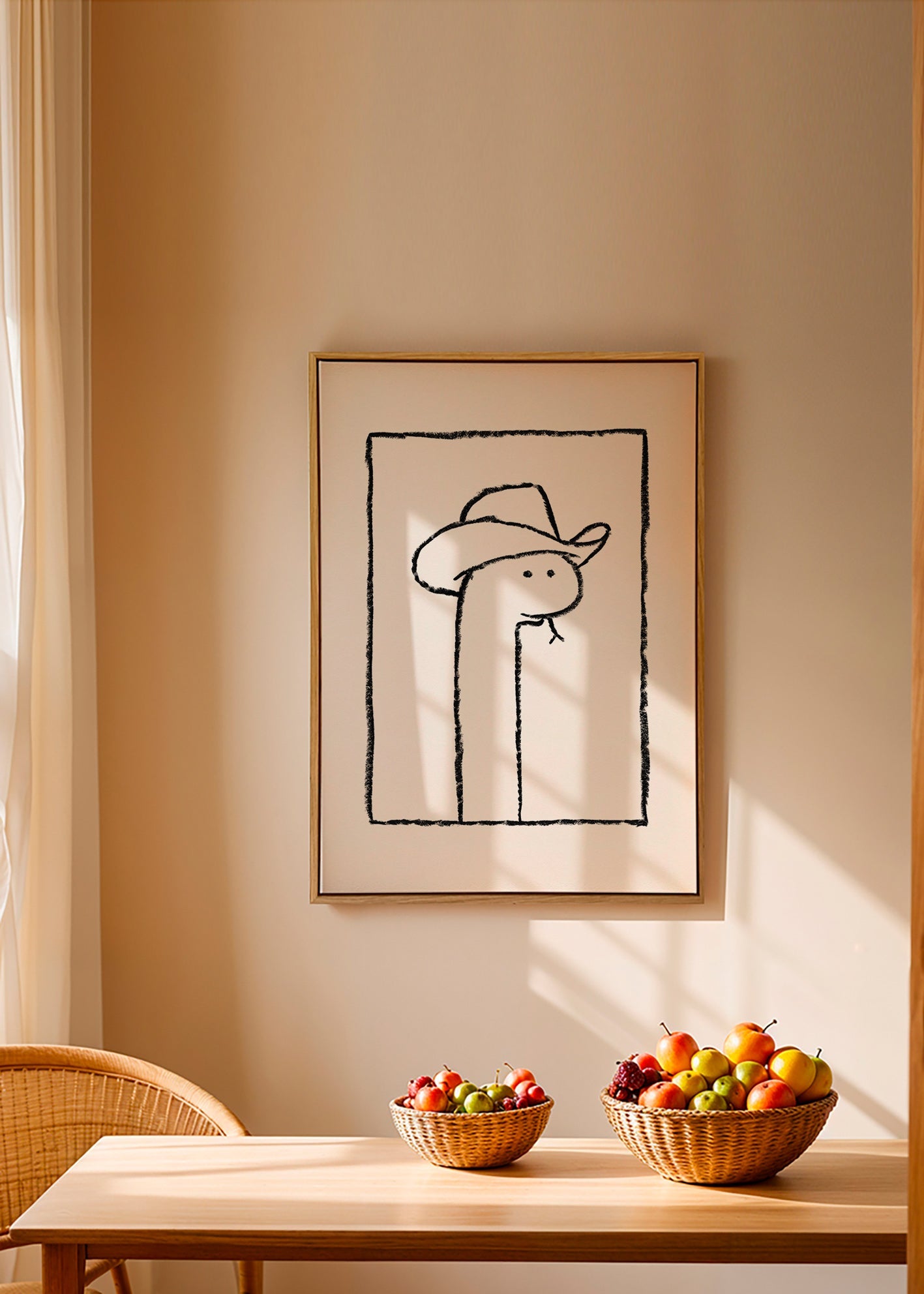 Slangeillustration med hat – Canvas1