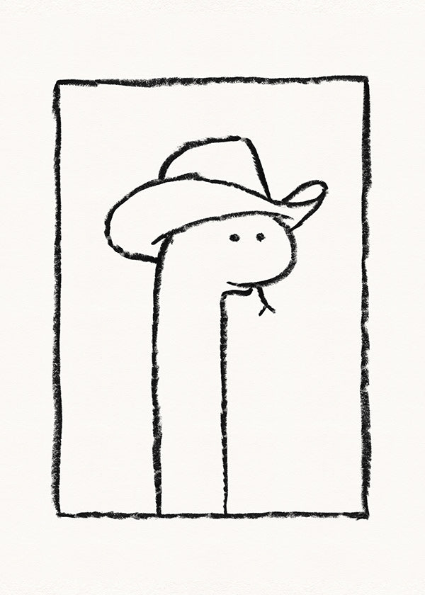 Slangeillustration med hat