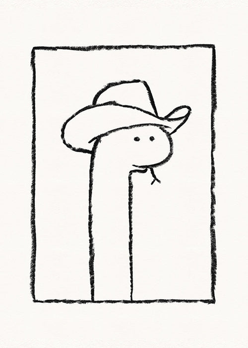 Slangeillustration med hat