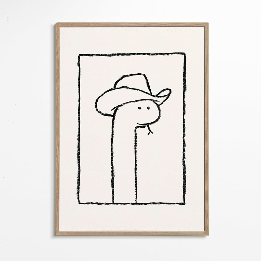 Slangeillustration med hat – Oak Frame