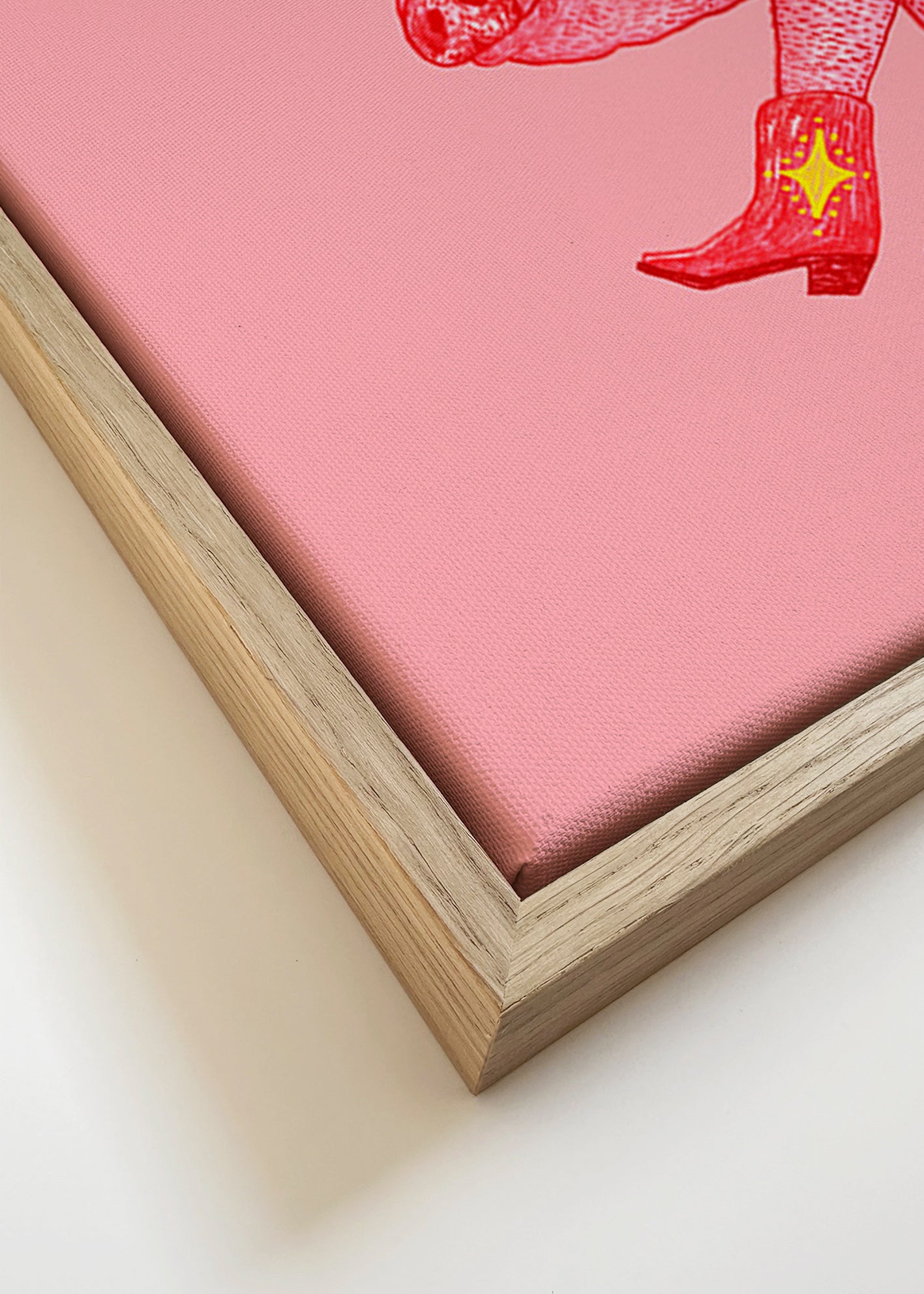 Illustration svin cowgirl – Canvas detail