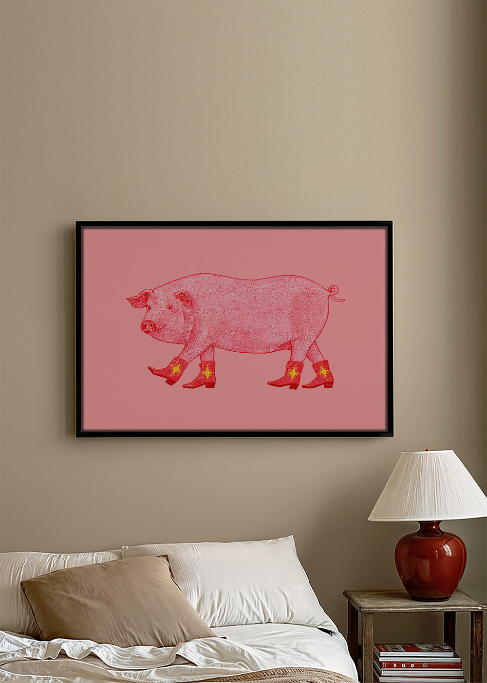 Illustration svin cowgirl – Canvas2