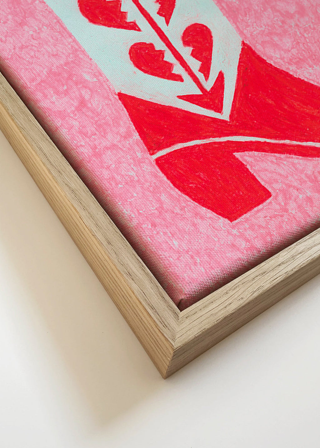 Illustration af rød cowboystøvle med knuste hjerter – Canvas detail