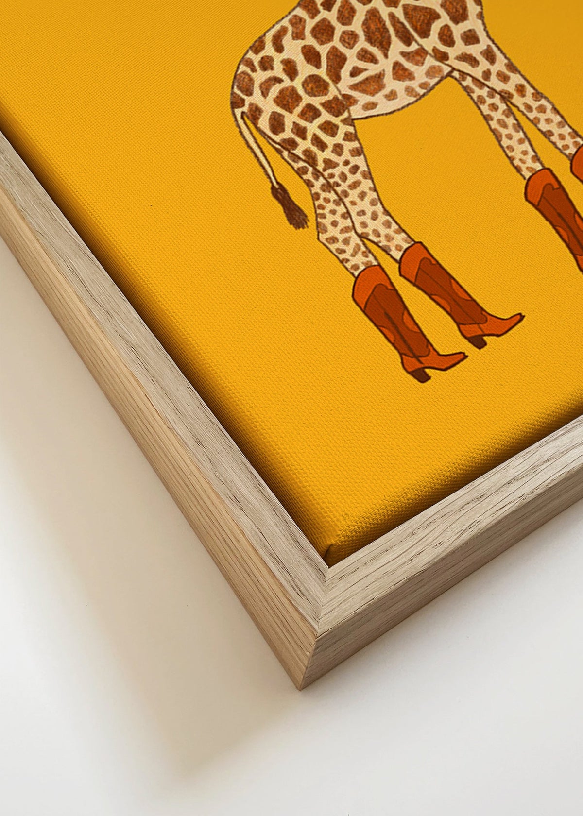 Giraf cowgirl illustration – Canvas detail