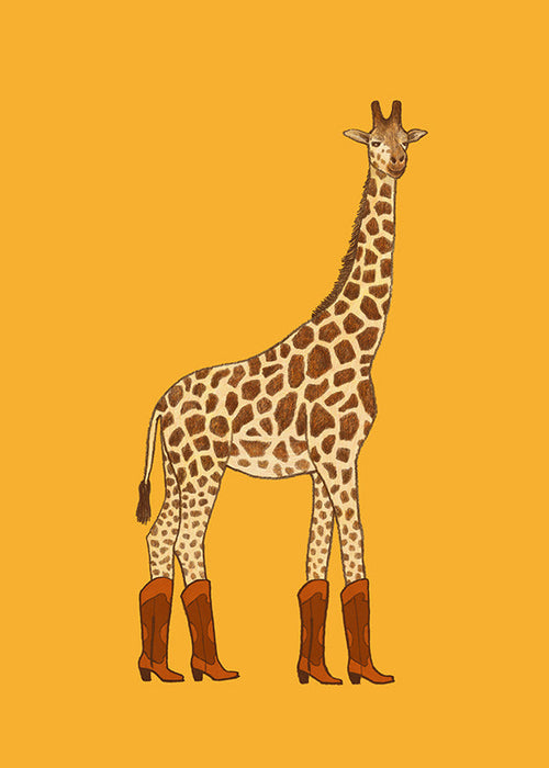 Giraf cowgirl illustration