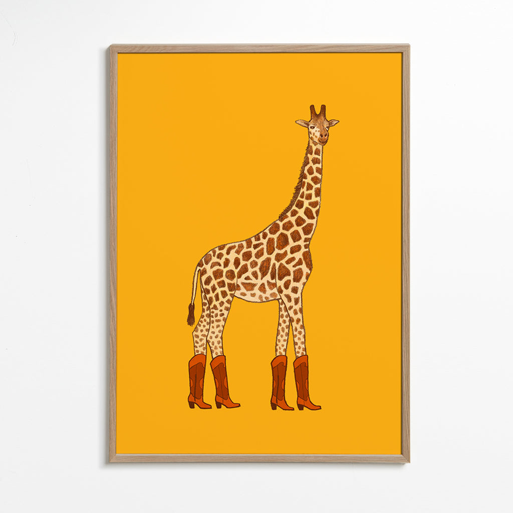 Giraf cowgirl illustration – Oak Frame
