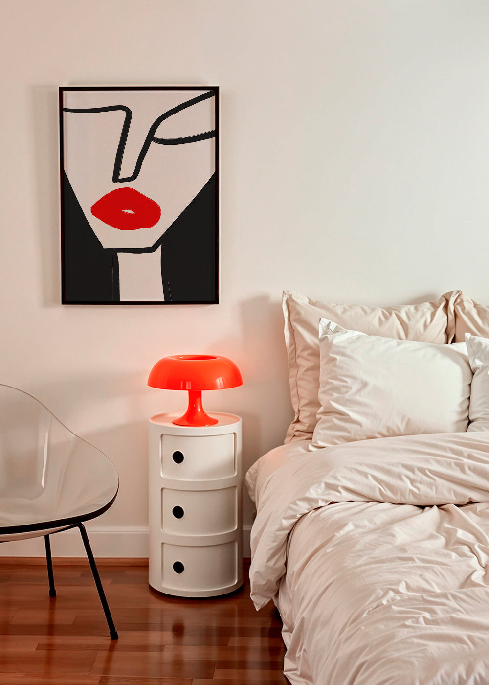 Minimalistisk plakat røde læber profil – Product2