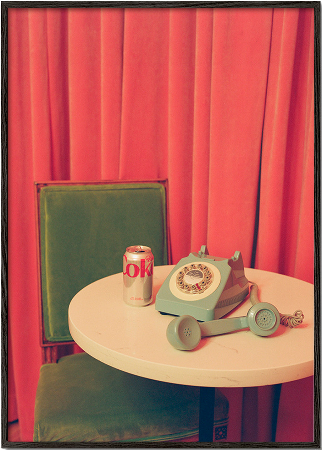 Vintage telefon foto på bord – Black Frame