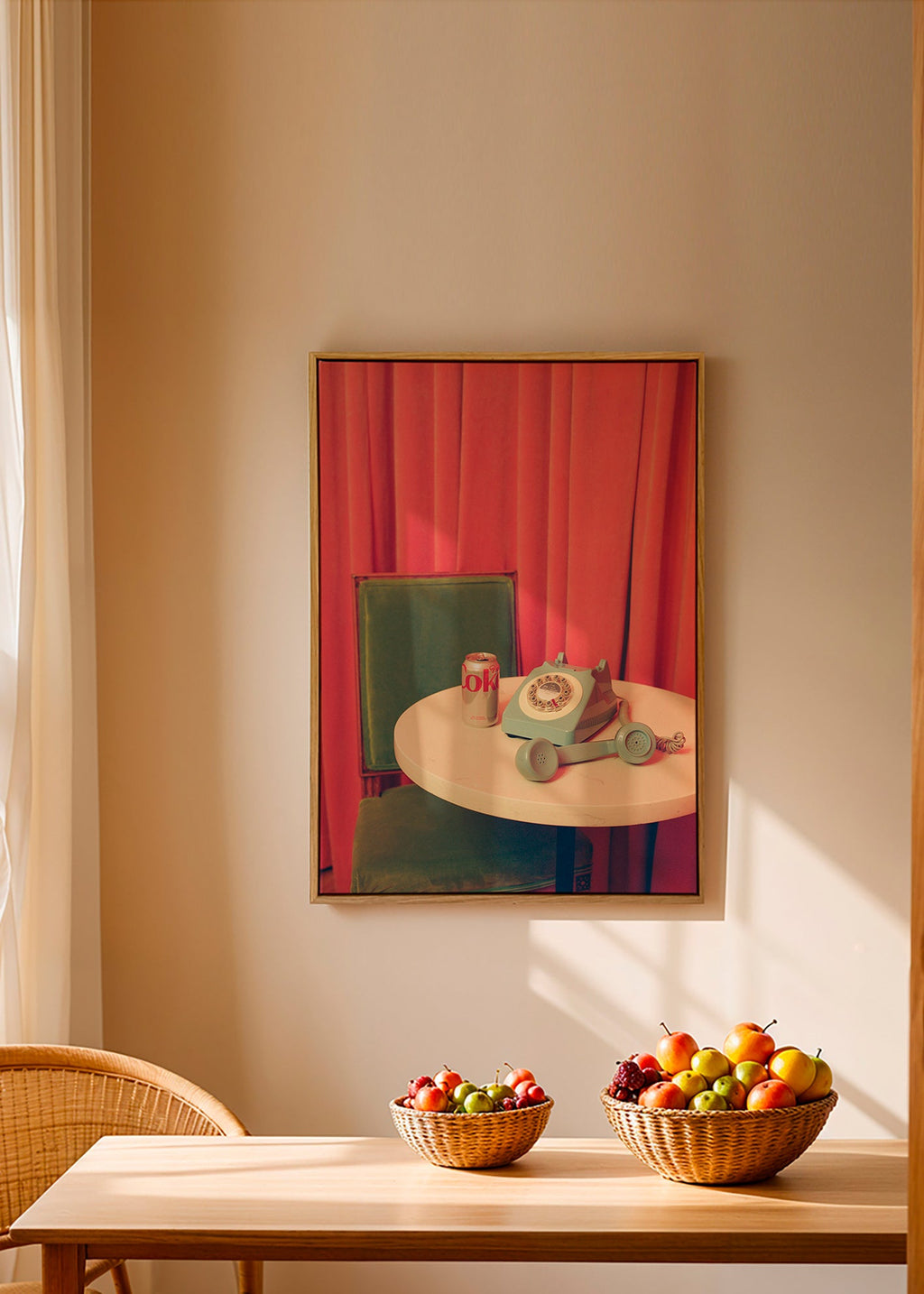 Vintage telefon foto på bord – Canvas2