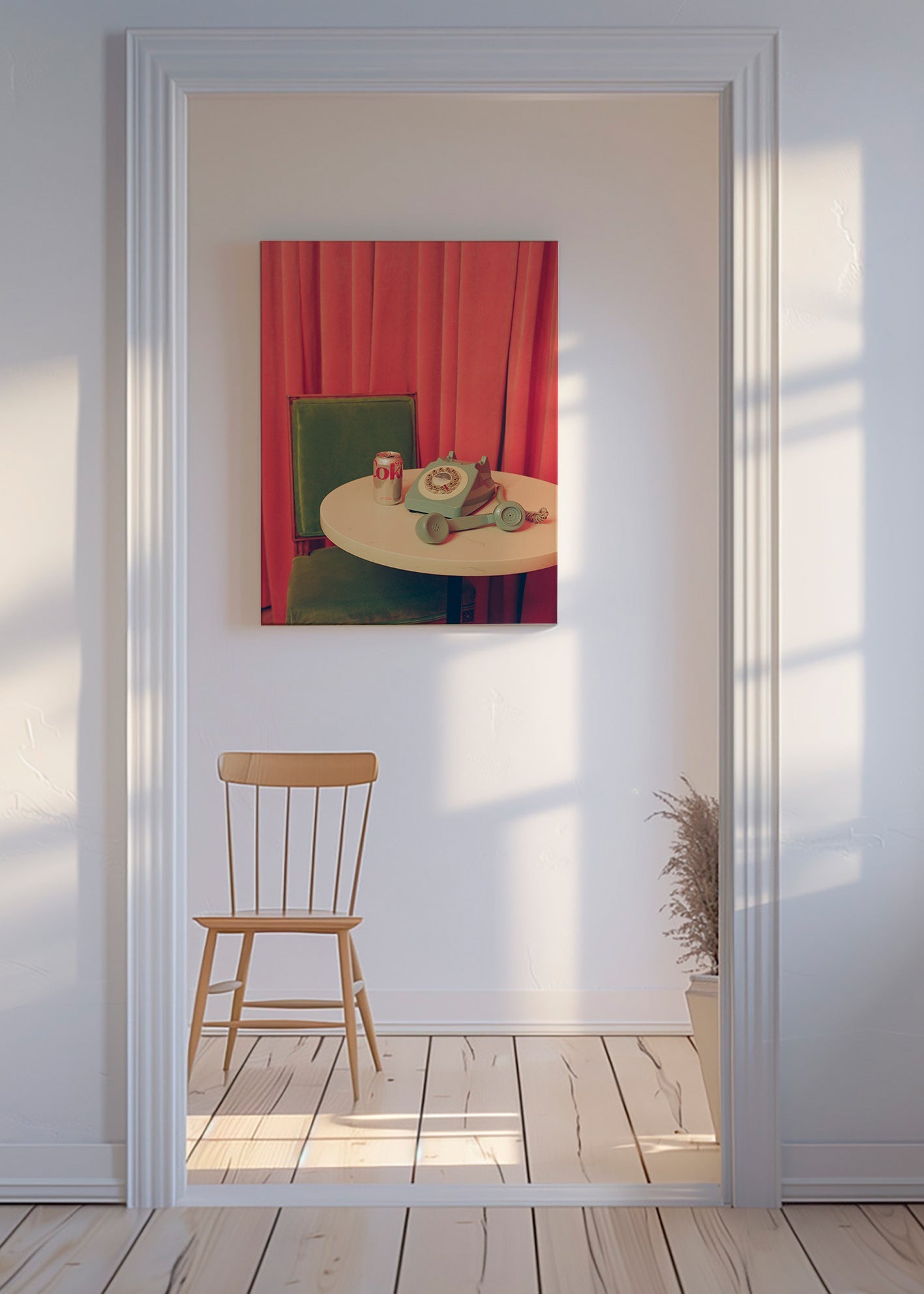Vintage telefon foto på bord – Canvas