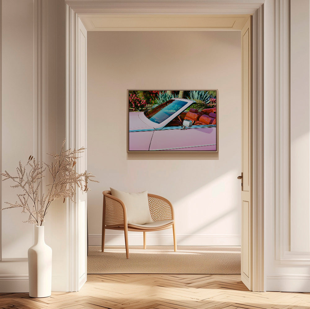 Vintage plakat rosa cabriolet – Canvas1
