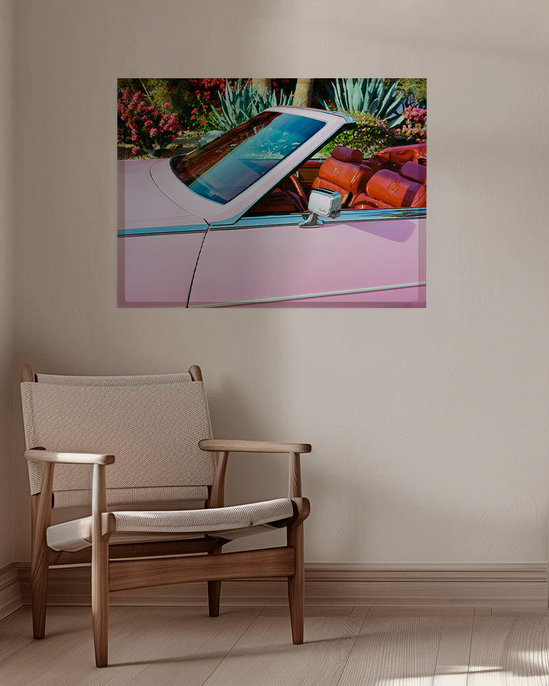 Vintage plakat rosa cabriolet – Canvas