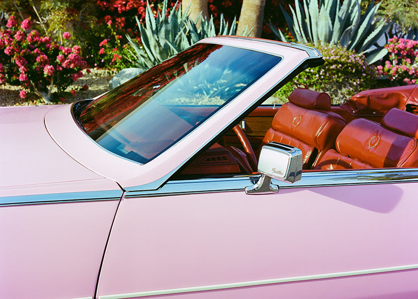 Vintage plakat rosa cabriolet