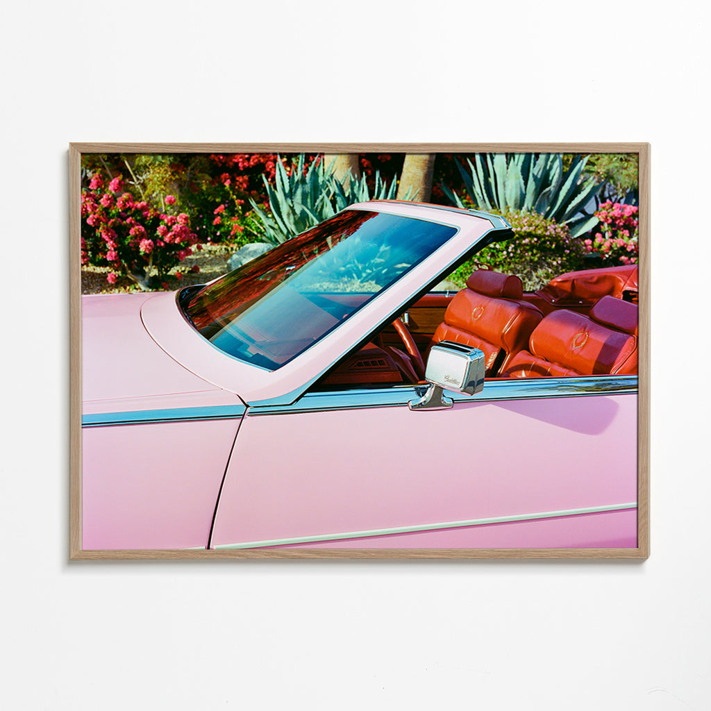 Vintage plakat rosa cabriolet – Oak Frame