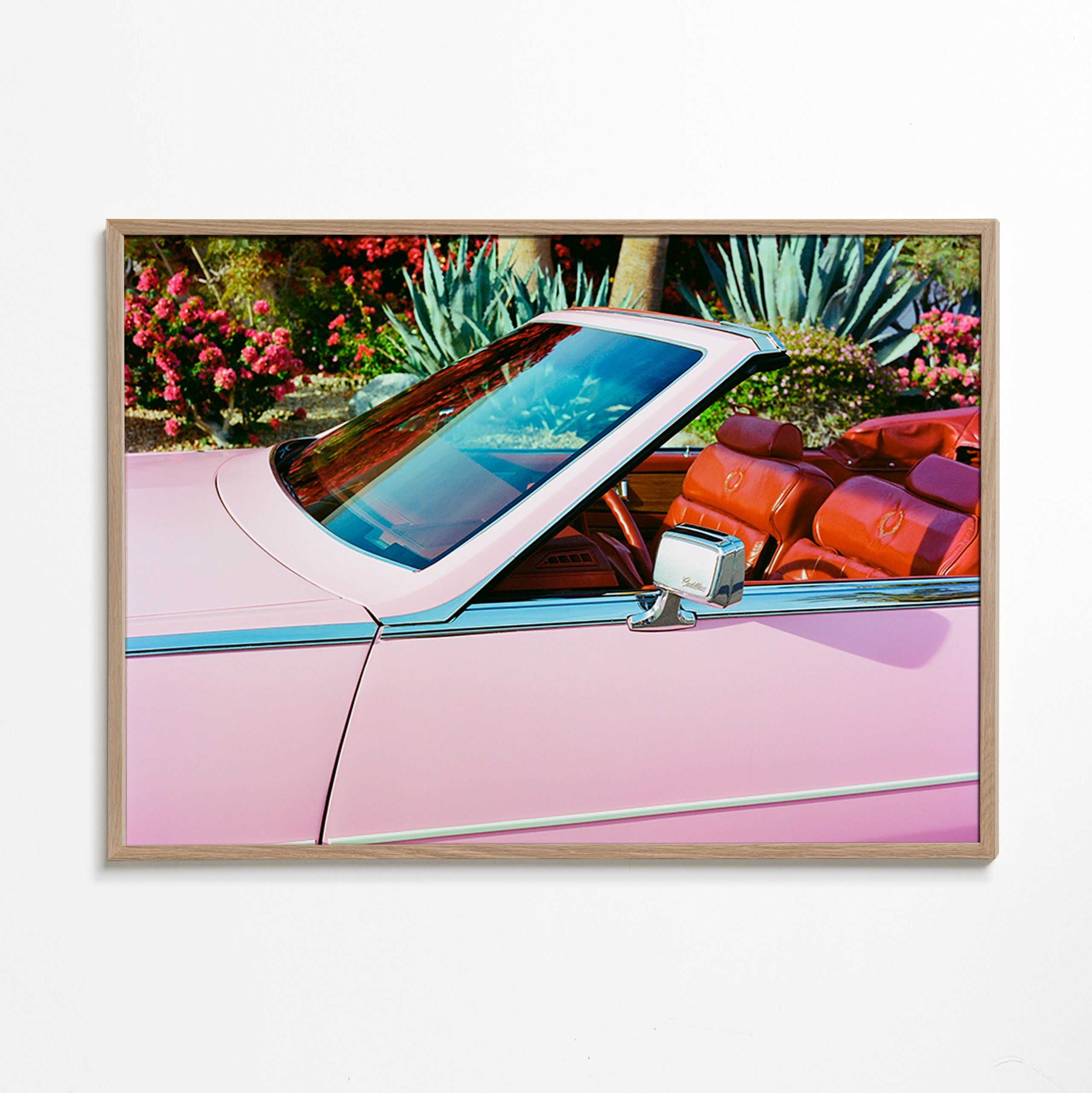 Vintage plakat rosa cabriolet – Oak Frame