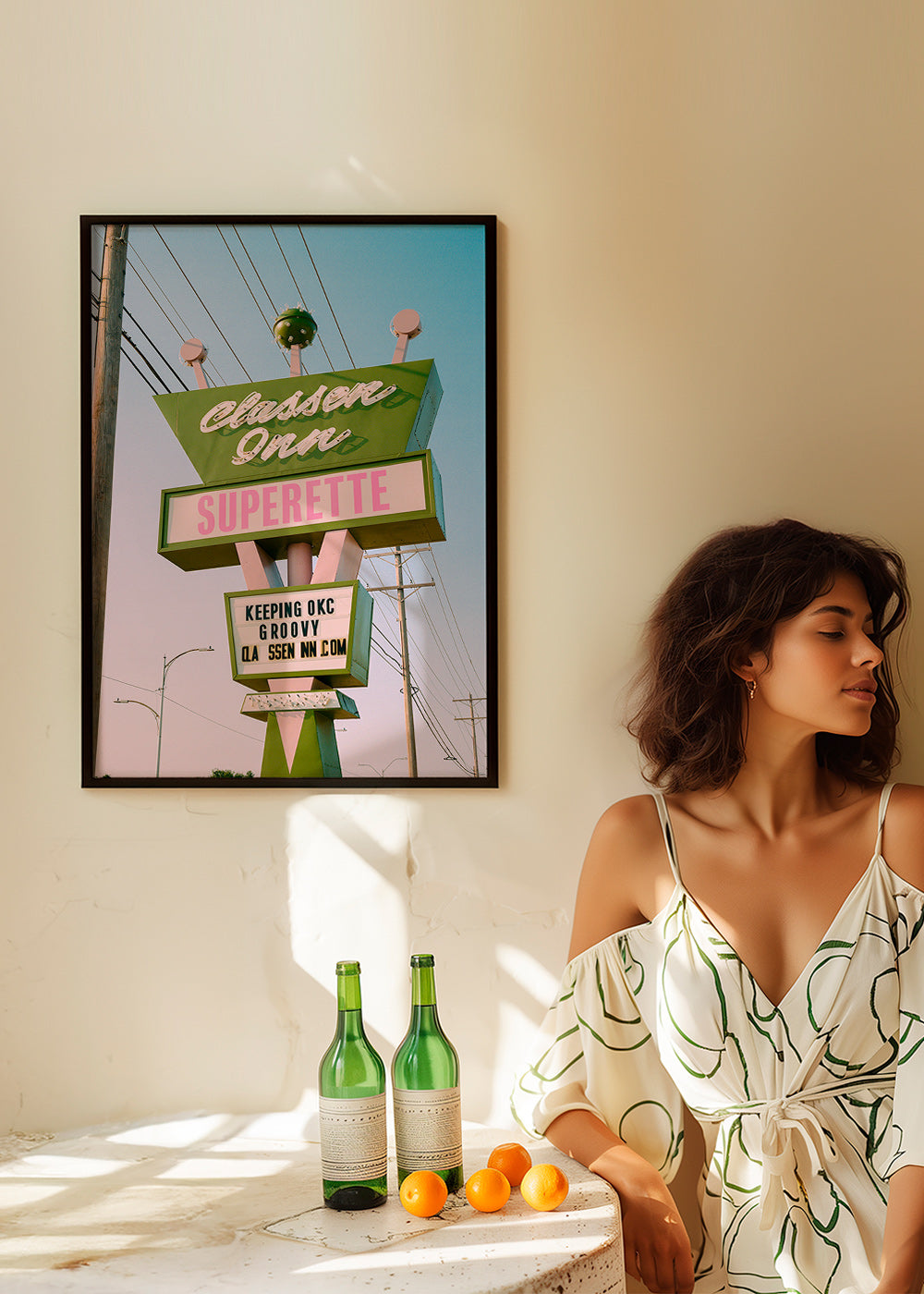 Vintage skilt fotografi grøn og rosa – Product1