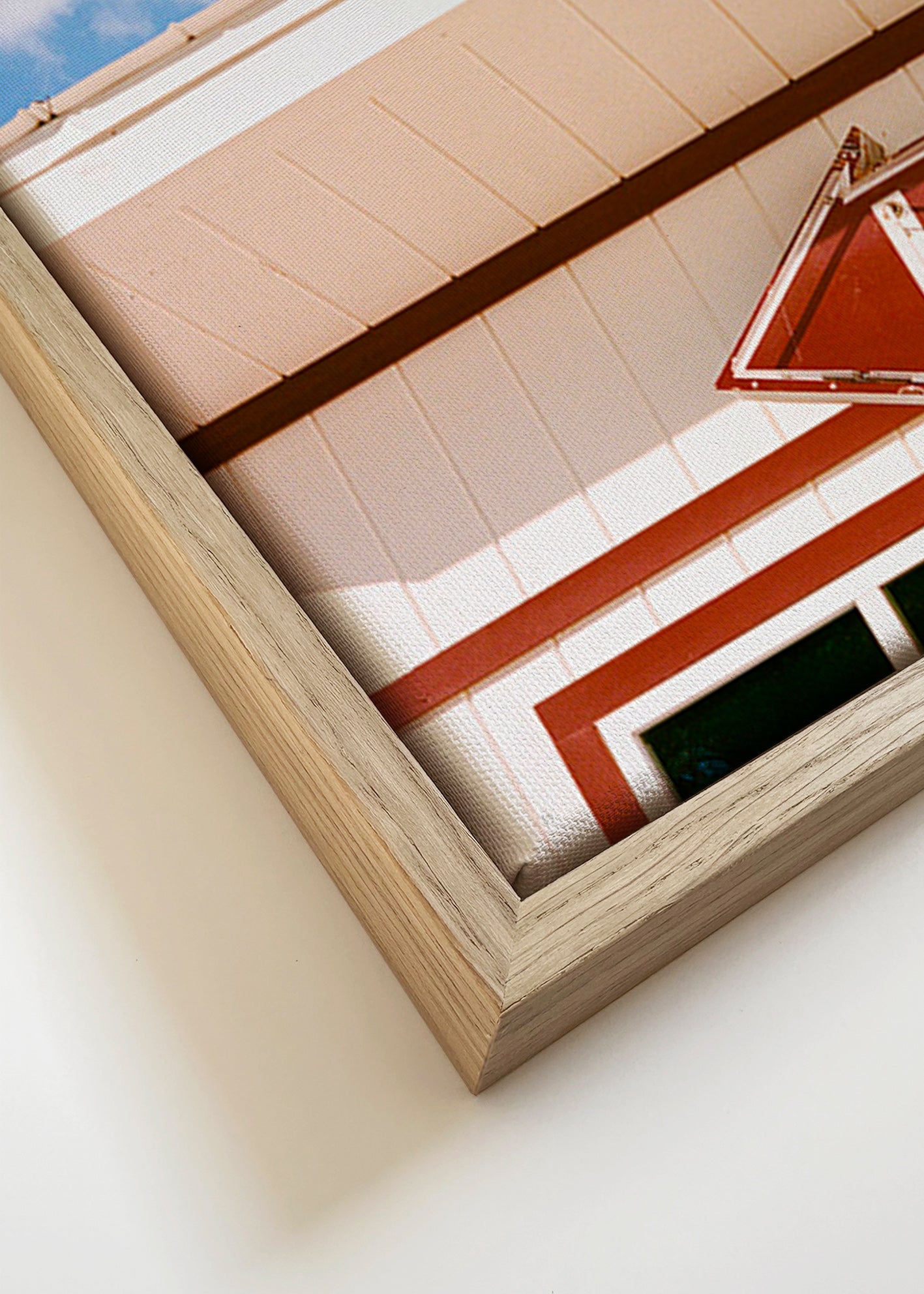 Vintage foto skilt 'LIQUOR' mod blå himmel – Canvas detail