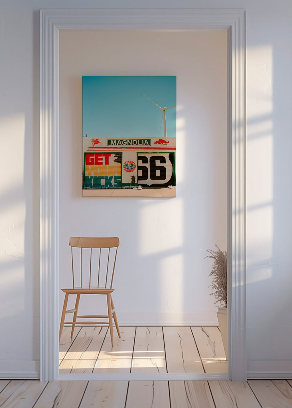 Køkkenkunst Route 66 vægmaleri foto – Canvas