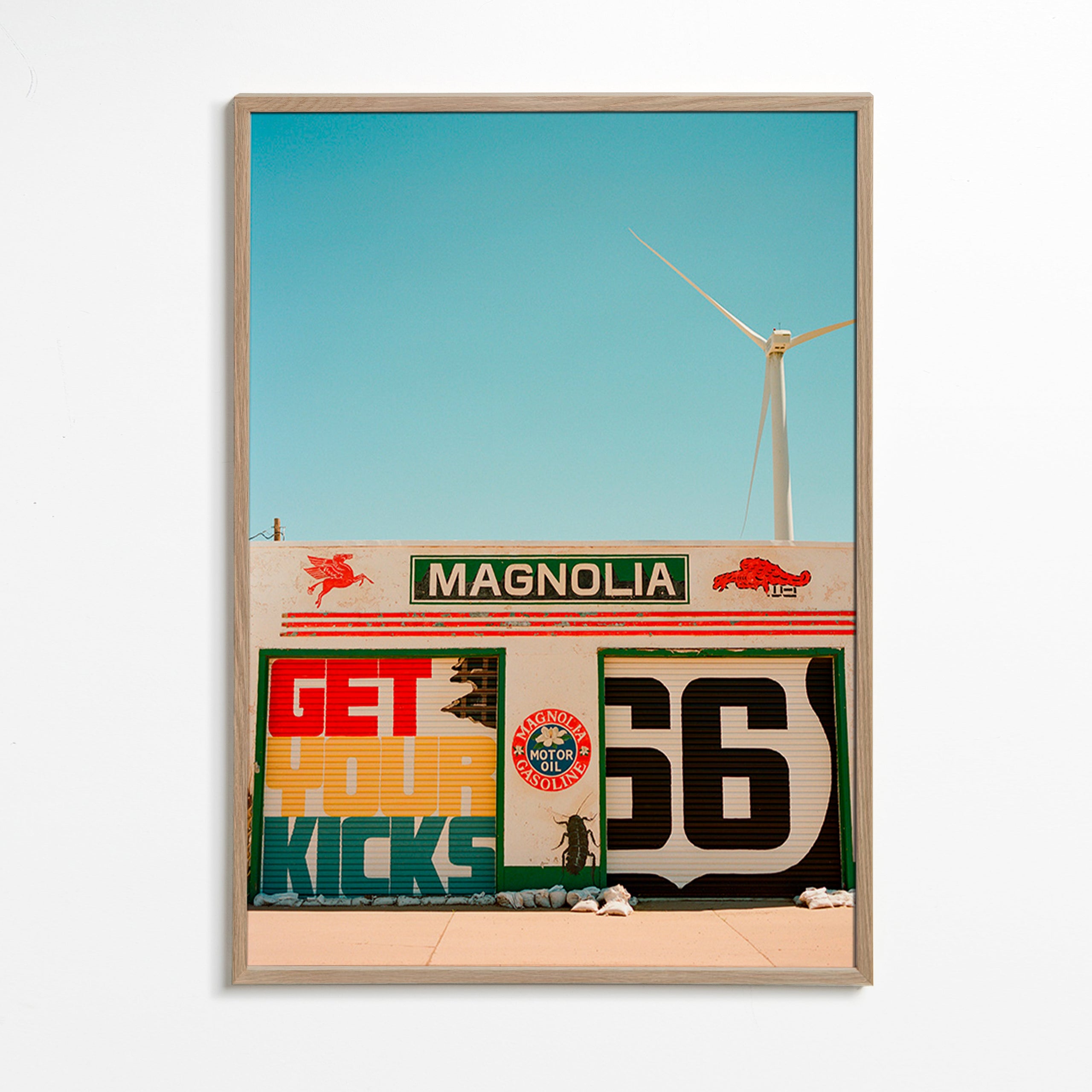 Køkkenkunst Route 66 vægmaleri foto – Oak Frame