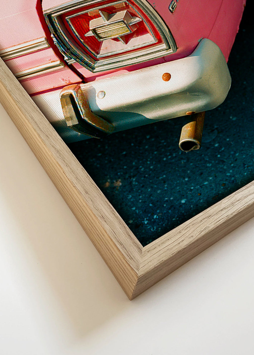 Vintage bil rosa plakat – Canvas detail