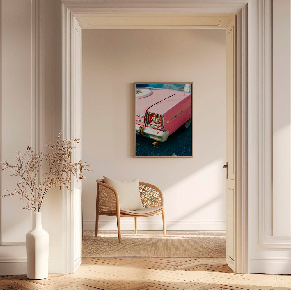 Vintage bil rosa plakat – Canvas1