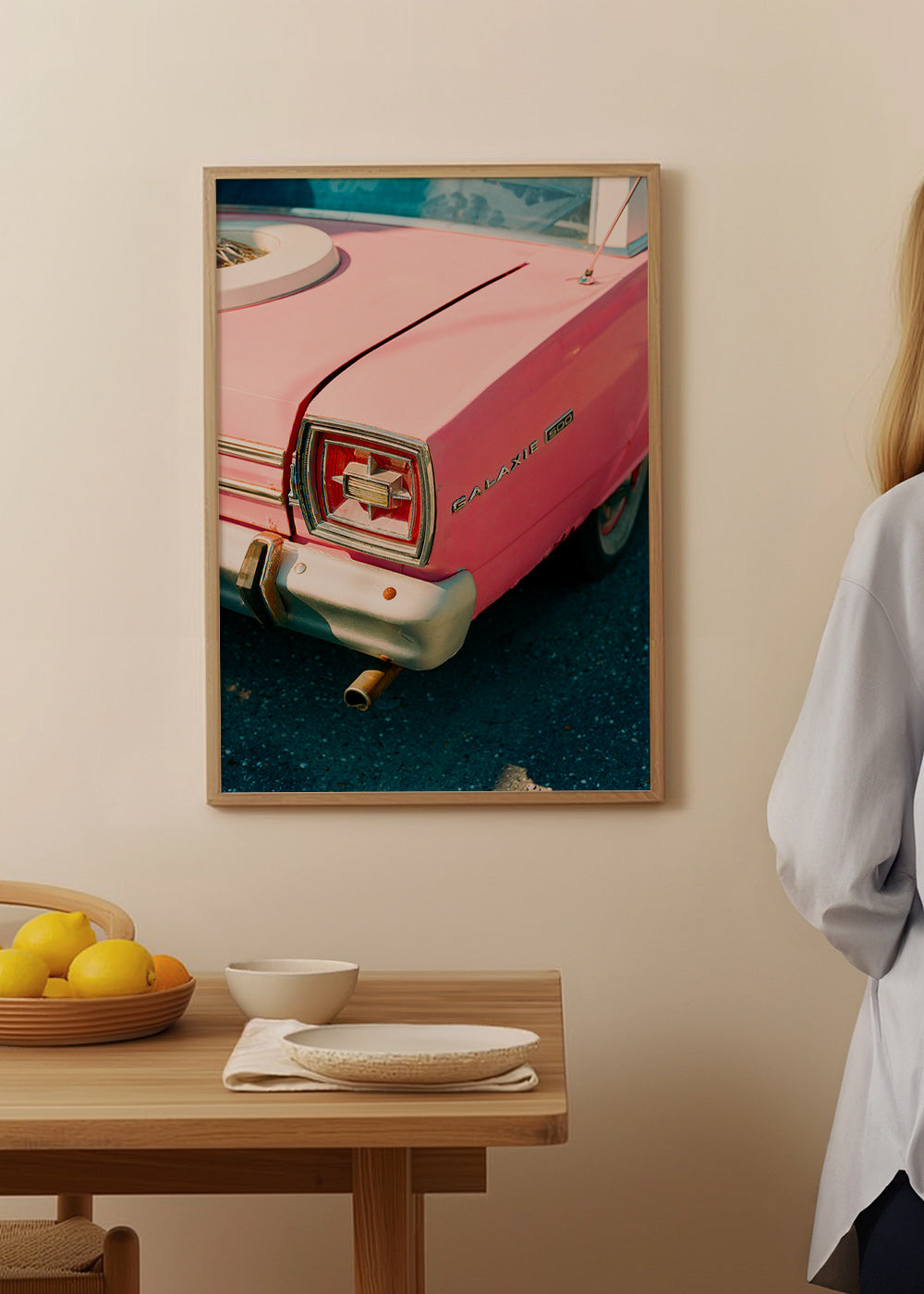 Vintage bil rosa plakat – Product1