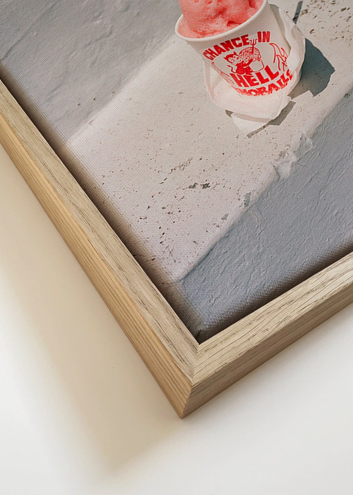 Køkkenkunst: lyserød sorbet på hvide trin – Canvas detail