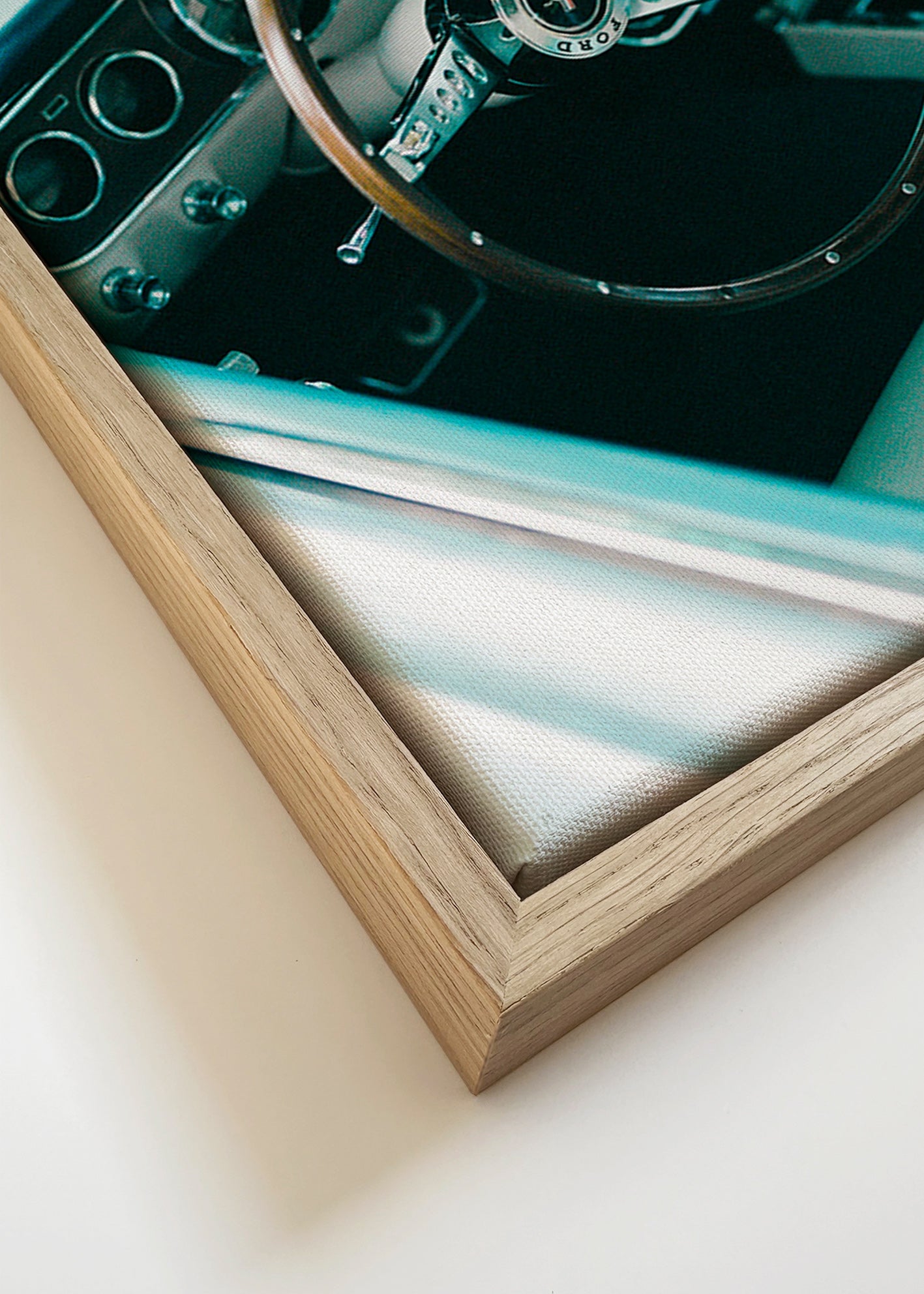 Vintage foto med klassisk rat i fokus – Canvas detail