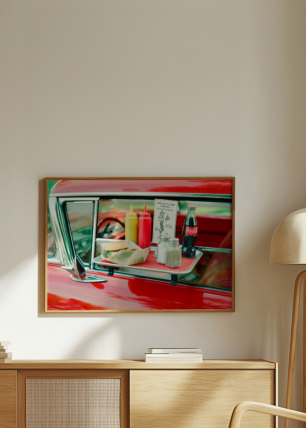 Vintage kunst klassisk bil med diner bakke – Product1