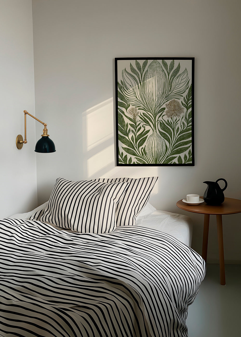 Botanisk plakat med grøn linjetegning – Product3