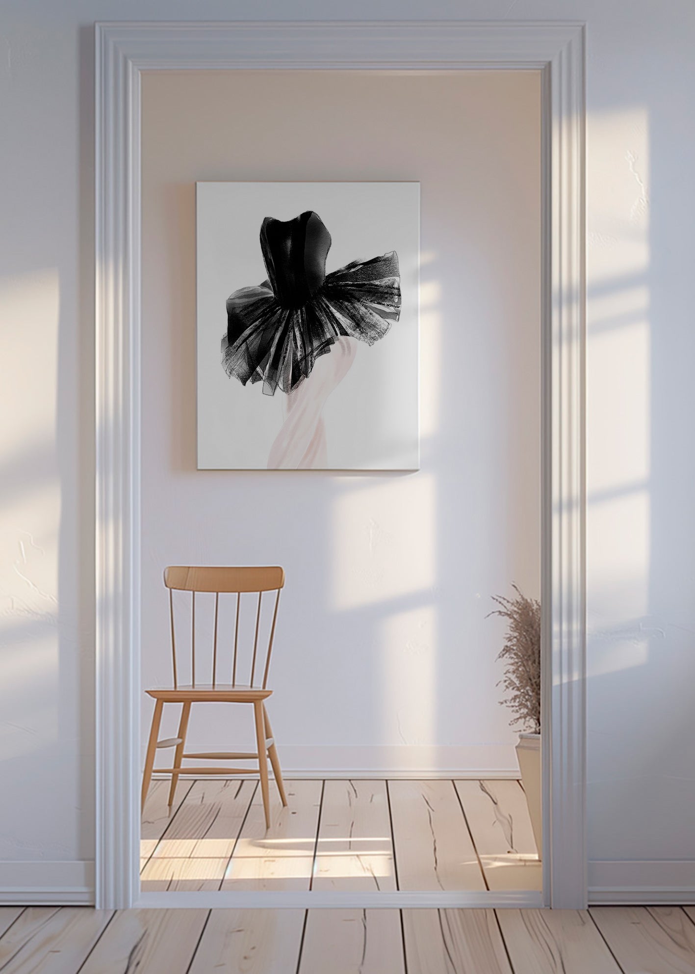 Fotografi af ballerina i sort tutu – Canvas