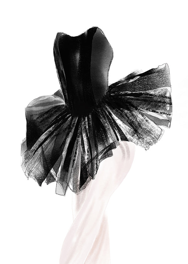 Fotografi af ballerina i sort tutu