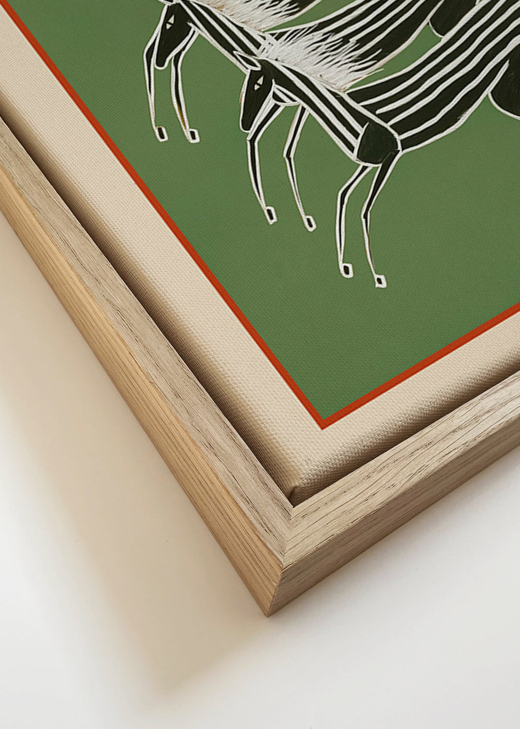 Stribede heste i lagdelt komposition – Canvas detail