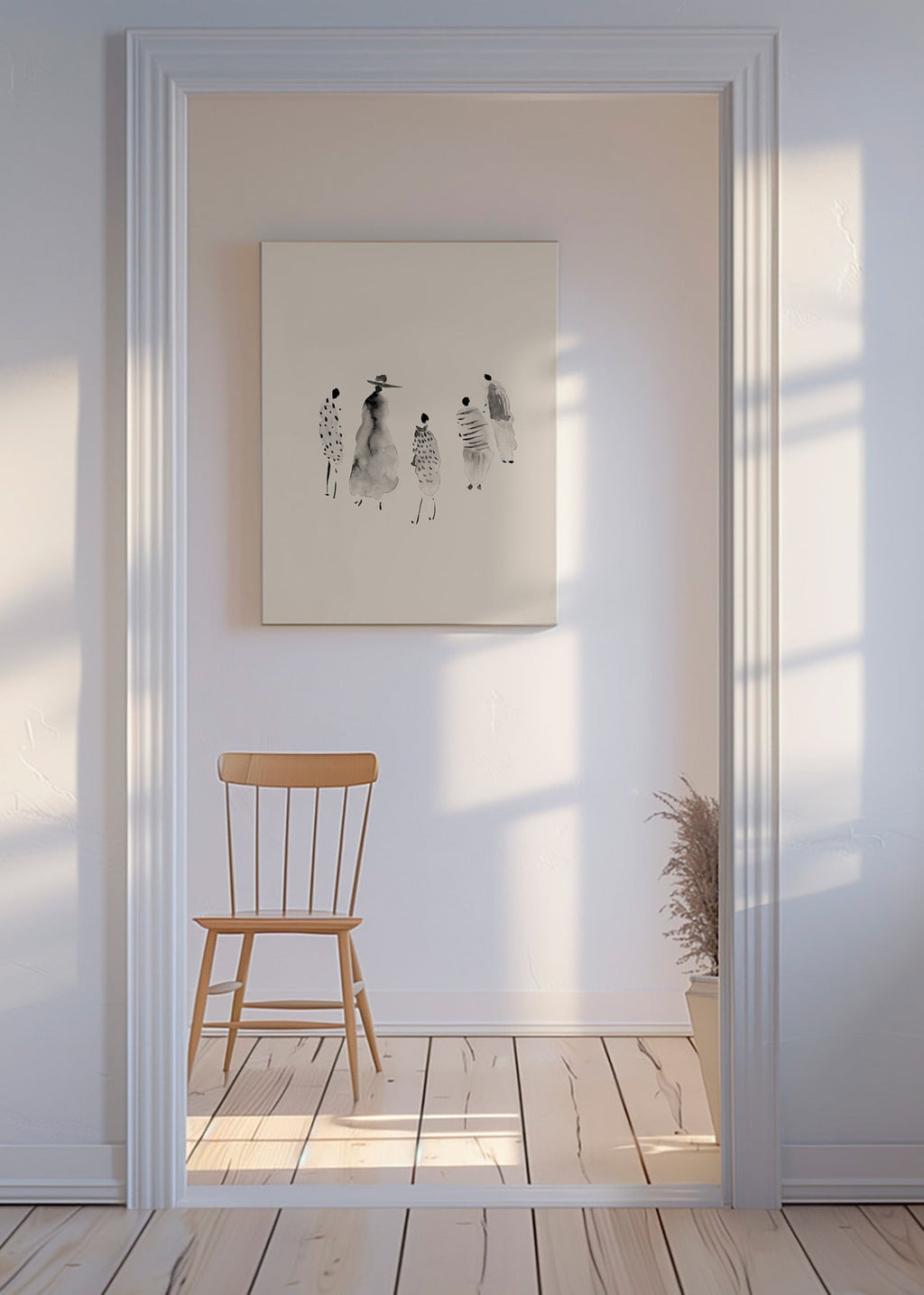 Illustration af blækfigurer minimal – Canvas