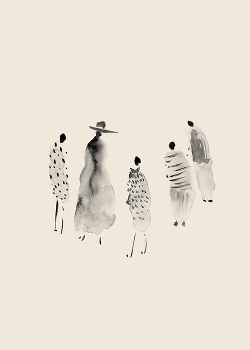 Illustration af blækfigurer minimal