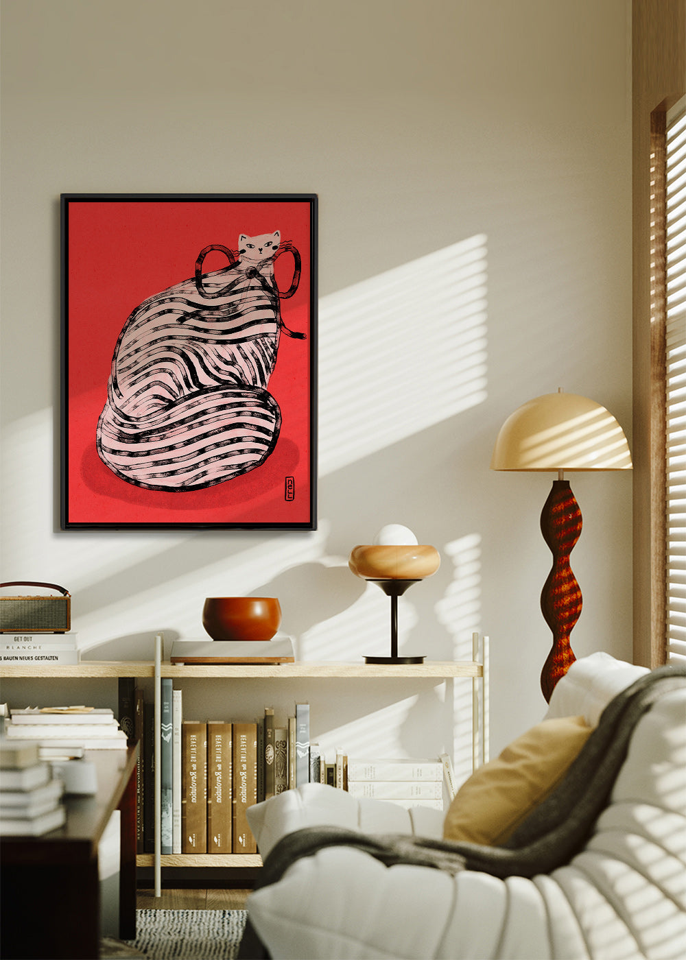 Plakat med stribet kat – Canvas1