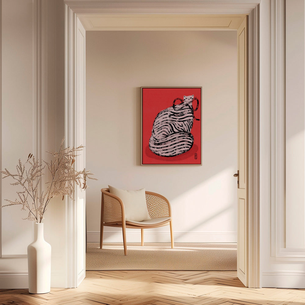 Plakat med stribet kat – Canvas2