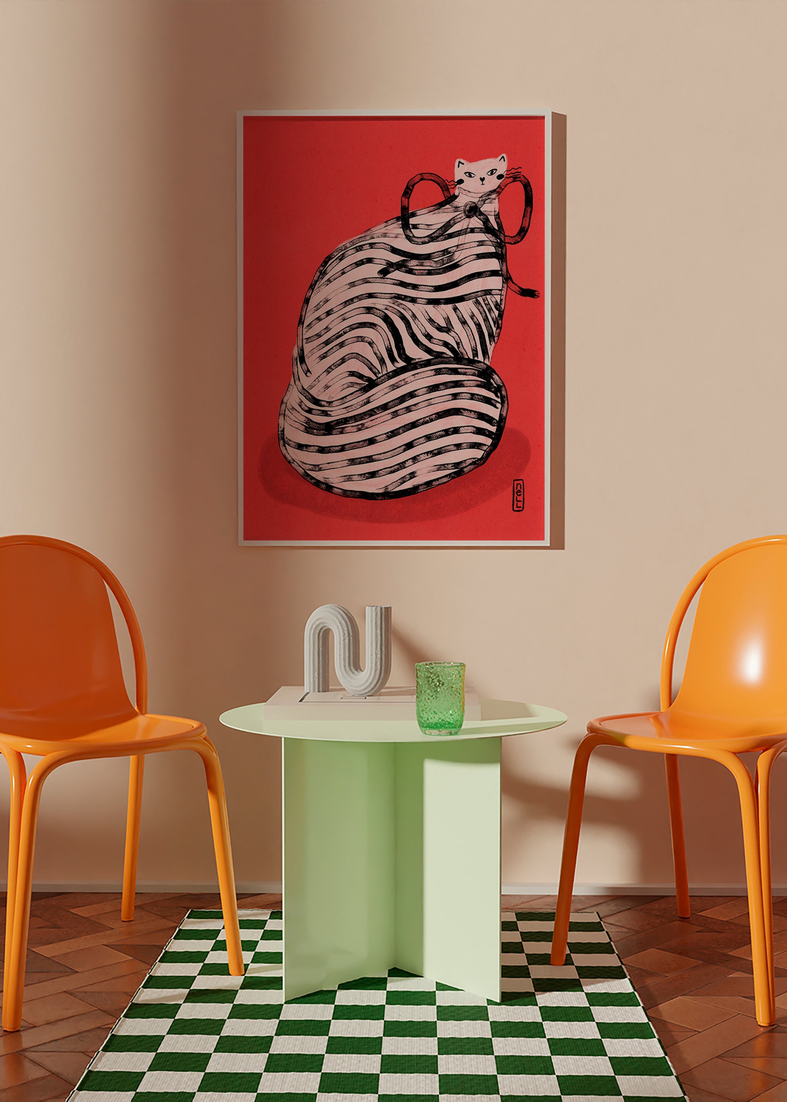 Plakat med stribet kat – Product1