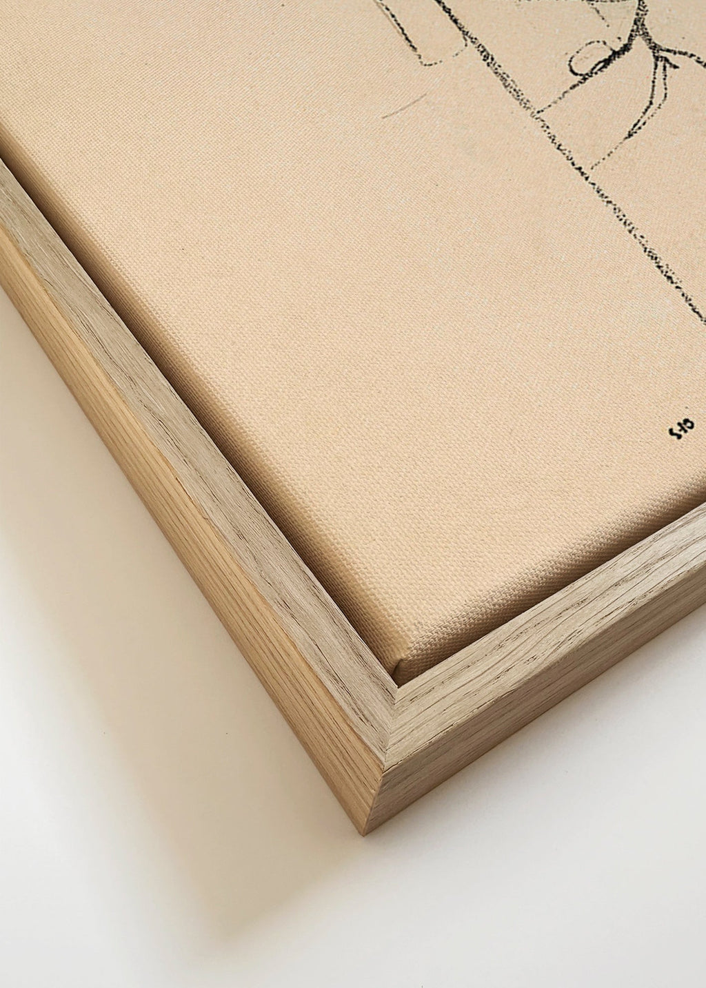 Illustration portræt med hat og udtryksfuld streg – Canvas detail