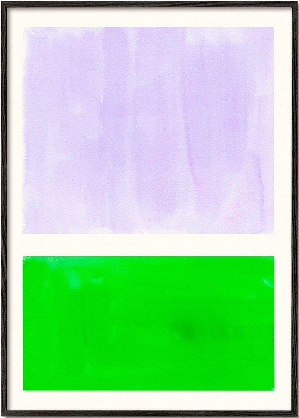 Abstrakt lavendel og grøn kunst – Black Frame