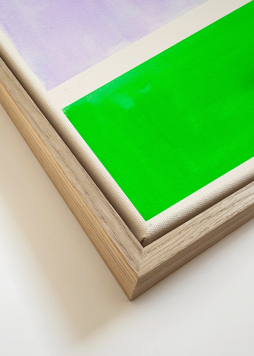 Abstrakt lavendel og grøn kunst – Canvas detail