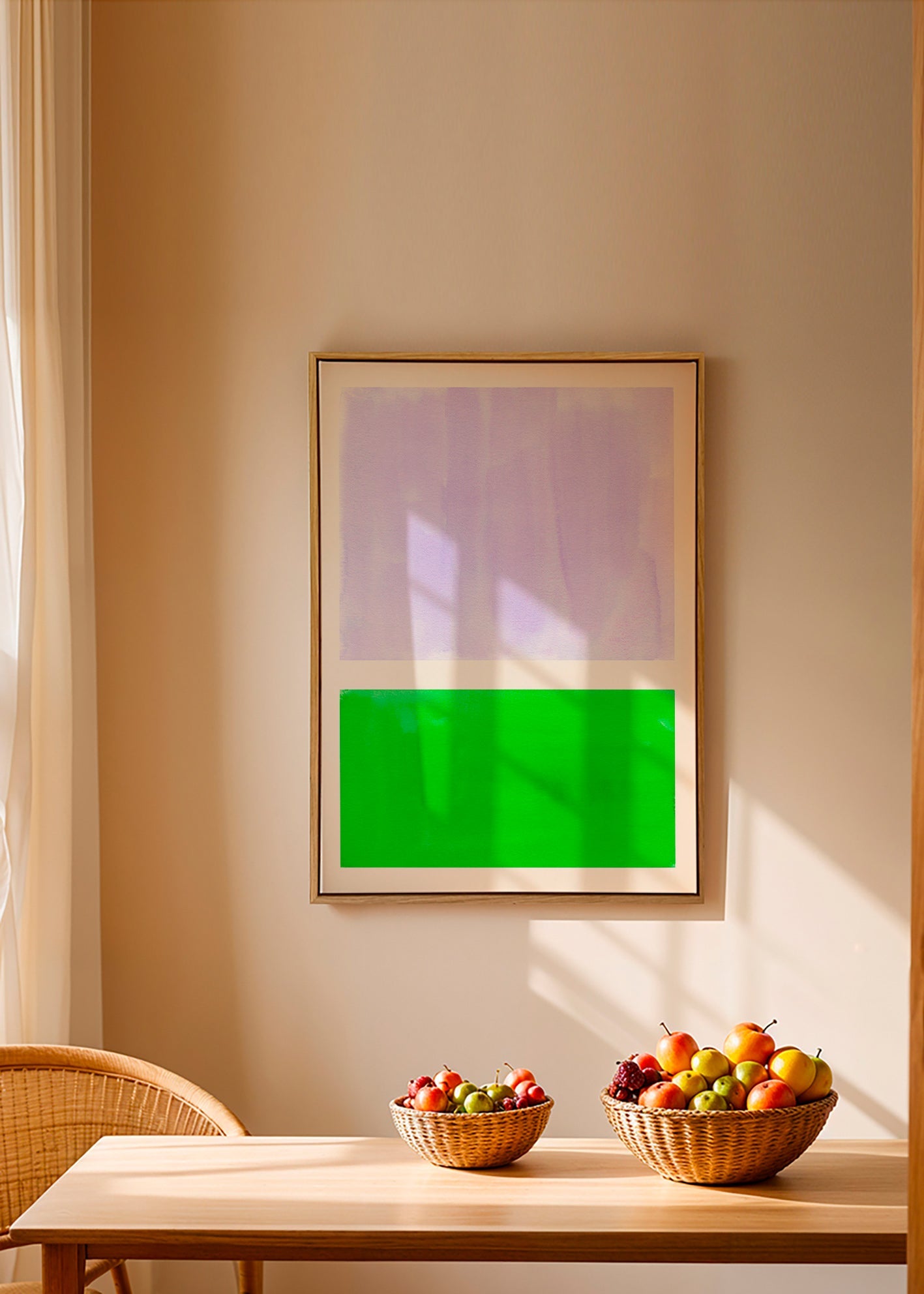 Abstrakt lavendel og grøn kunst – Canvas2