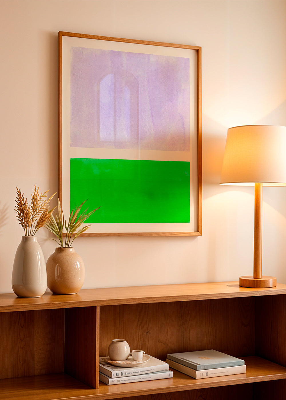 Abstrakt lavendel og grøn kunst – Product1