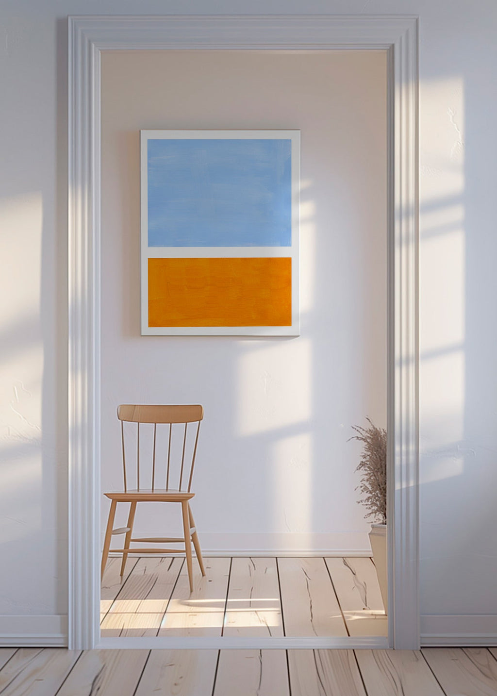 Abstract kunst med farveblokke – Canvas